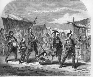 Criminalité au Moyen Âge : les Malandrins. Gravure dans « L