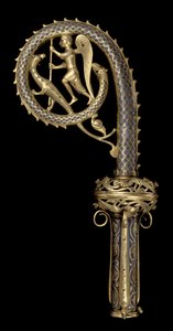 Tête de crosse représentant Saint Michel terrassant le dragon, Limoges, vers 1220-30