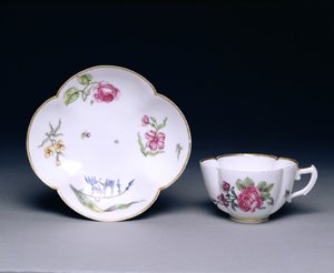 Tasse et soucoupe, Vincennes, vers 1745-52 - French School