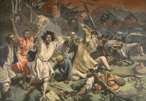Cyclone à Mayotte, illustration du Petit Journal : Supplément illustré, 1898 - French School