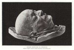 Masque mortuaire de Pierre-Jean de Béranger, poète et chansonnier français - French School