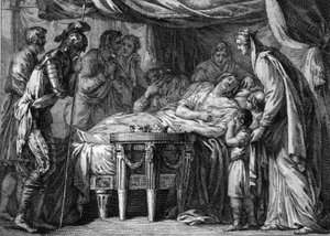 Mort de Childebert II (570-596), roi de Neustrie, d