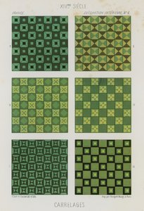 Carreaux décoratifs du 14e siècle - French School
