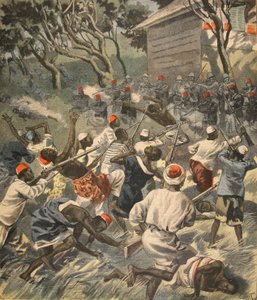Défaite des Sakalava, Madagascar, illustration du Petit Journal : Supplément illustré, 3 avril 1898 - French School