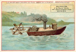 Le premier bateau à vapeur de Denis Papin - French School