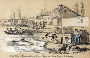 Description des loisirs et jeux des enfants : jeux en plein air en été et jeux d