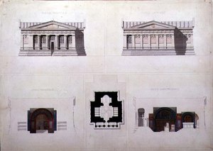 Design pour un mausolée de style néo-grec, vers 1835