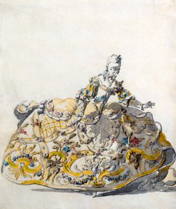 Conception pour une robe de dame, années 1780