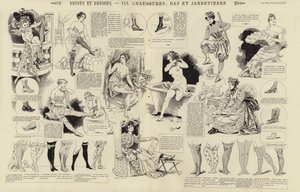 Dessus et dessous, Chaussures, bas et jarretières (gravure)