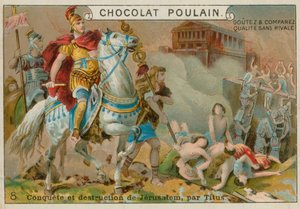 Destruction de Jérusalem par Titus, carte de commerce Chocolat Poulain
