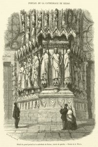 Détail du grand portail de la cathédrale de Reims, travée de gauche - French School