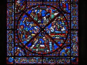 (détail) scènes de la vie de Saint Étienne - French School