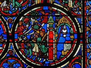 (détail) de la Passion : Christ accueilli à son entrée à Jérusalem - French School