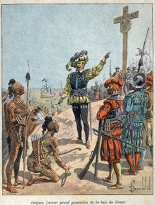 Découverte du Canada : Jacques Cartier (1491-1557), navigateur et explorateur français, prend possession de la baie de Gaspé et érige la croix le 24 juillet