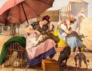 Toiletteurs de chiens, 1820 - French School