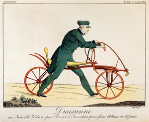 Draisienne, ancêtre de la bicyclette, 1820 - French School