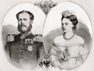 Duc Guillaume de Mecklembourg-Schwerin et son épouse la princesse Frédérica Wilhelmina Louise Elisabeth Alexandrine de Prusse, de 