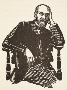 Durkheim, copie par Boris Mestchersky, illustration de Histoire de la Nation Française, Sciences, Volumes I & II, par Gabriel Hanotaux, 1924 - French School