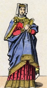 Dynastie capétienne : Portrait de Blanche de Castille. - French School