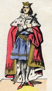 Dynastie des Capétiens : Portrait de Louis IX de France (1214-1270) roi des Francs de 1226 à 1270. Imagerie d