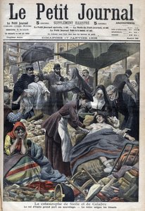 Tremblement de terre en Sicile, Calabre 1909 « Le Petit Journal » de janvier 1909 (gravure)
