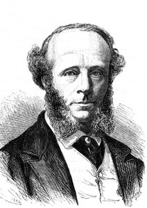 Edward Orange Wildman Whitehouse (1816-1890), ingénieur électricien anglais sur le câble télégraphique transatlantique. Gravure 1868 - French School