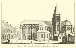 Église et charnier du Temple, en 1650 - French School
