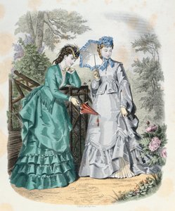 Femmes élégantes dans un jardin, de La Mode Illustrée, 1871