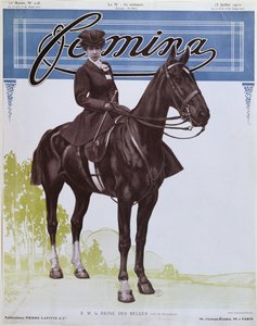 Élisabeth (1876-1965) reine des Belges, de la couverture de Femina Magazine, 15 juillet 1910