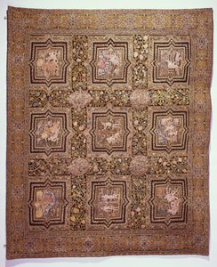 Tapis de table brodé avec des scènes bibliques, c.1600 (laine et soie sur toile de lin) - French School