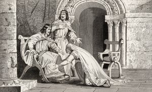 Emme embrasse le genou de son mari Raoul (d.936) en reconnaissance de sa souveraineté, de 