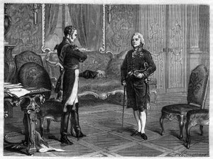 Empereur Alexandre I de Russie (1777-1825) avec Charles Maurice de Talleyrand Périgord (1754-1838) - French School