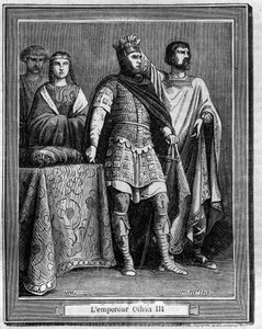 Empereur Othon III (980-1002), Empereur romain germanique Gravure dans « Histoire des Papes-Rois-Reines et Empereurs à travers les siècles » par Maurice Lachatre - French School