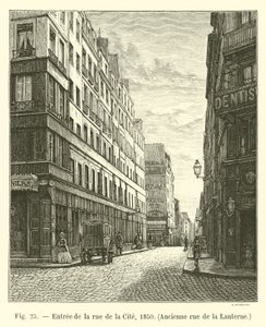 Entrée de la rue de la Cité, 1850, ancienne rue de la Lanterne - French School