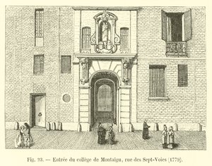 Entrée du collège de Montaigu, rue des Sept-Voies, 1779 - French School
