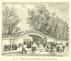 Entrée du jardin des Tuileries, du côté du quai, 1858 - French School
