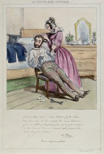 Ernest se fait boucler les cheveux, vers 1840