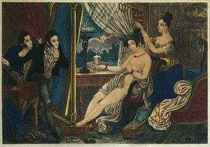Soirée, la toilette avant le bal, début du 19e siècle - French School