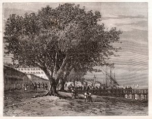 Évian-les-Bains (Évian les Bains) - Haute-Savoie - gravure dans « La France illustrée : géographie, histoire, administration statistique » par V.-A. Malt-Brown. 1884 - French School