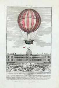 Expérience du globe aérostatique de MM. Charles et Robert au Jardin des Tuileries le 1er décembre 1783, pub. 1783 - French School