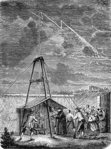 Expérience faite le 10 mai 1752, par Thomas-François Dalibard (1703-1779) à Marly, première démonstration de la présence d