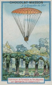 Expérimentation du parachutisme au Parc Monceau par André-Jacques Garnerin (22 octobre 1797) - French School