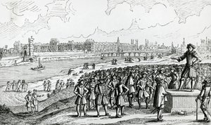 Un partisan de la Fronde incite les Parisiens à se révolter contre le cardinal Mazarin - French School