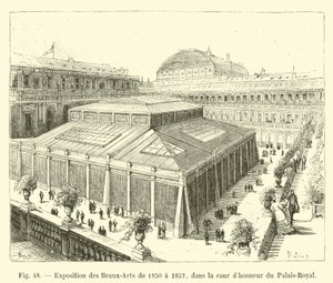 Exposition des Beaux-Arts de 1850 à 1852, dans la cour d