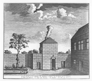 Extérieur de la maison de François Rabelais à Chinon (gravure) - French School