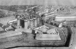 Vue extérieure de la Bastille à Paris en 1650