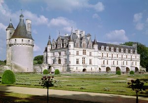 Vue extérieure du Donjon, du Château de Bohier et de la Grande Galerie depuis le nord-ouest