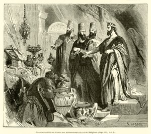 Ézéchias montre ses trésors aux ambassadeurs du roi de Babylone - French School