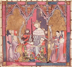 Le Roi rendant justice, de Justiniani in Fortiatum - French School