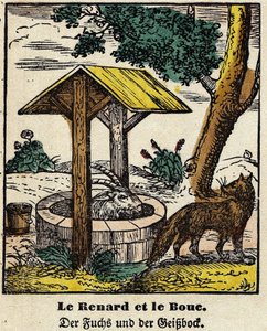 Fables de La Fontaine : le renard et le bouc. Image d